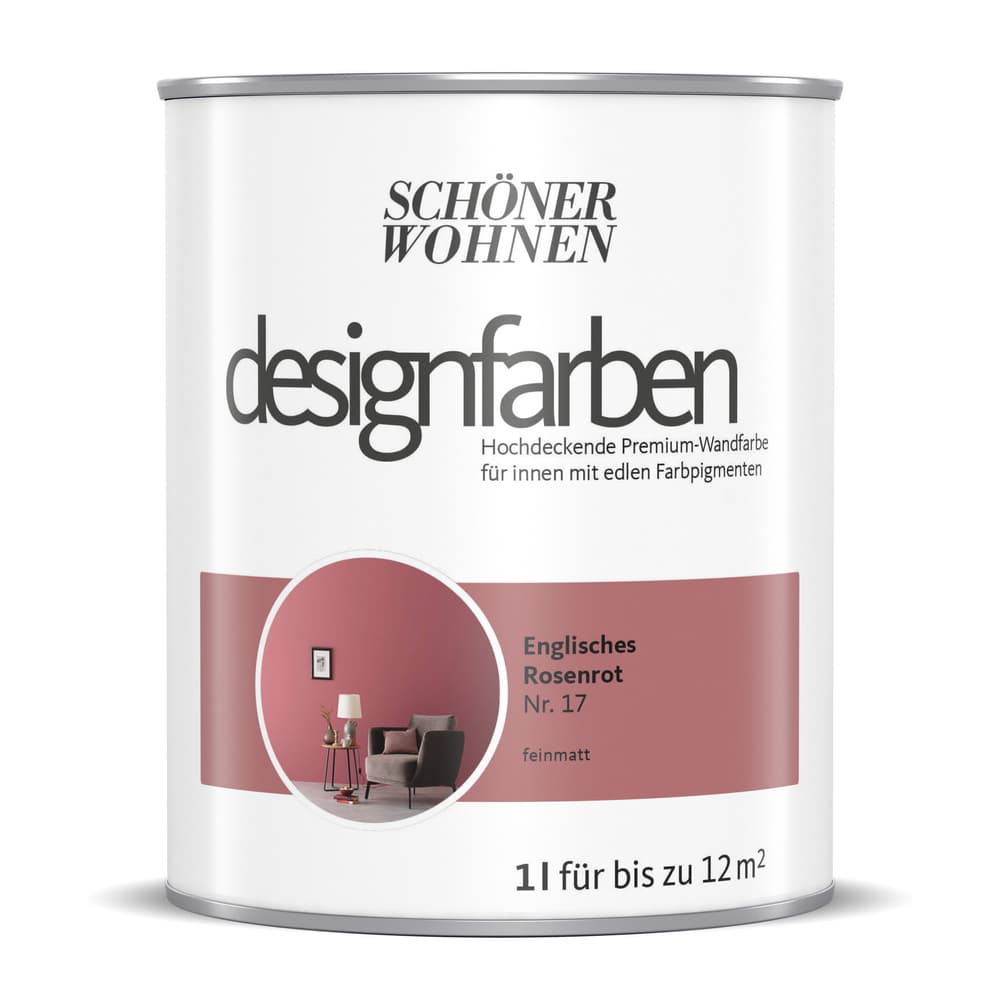 Designfarbe Rosenrot 1 l Pittura per pareti Schöner Wohnen 660992900000 Contenuto 1.0 l N. figura 1