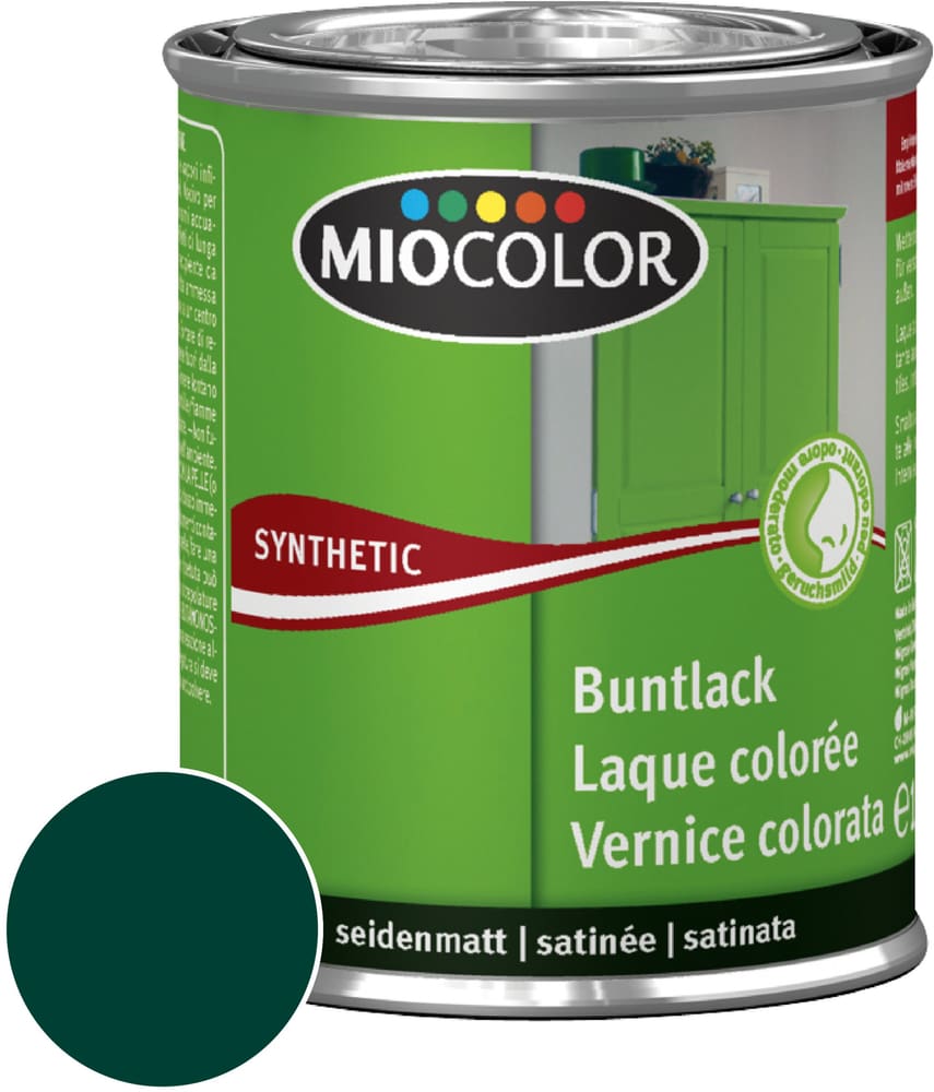 Synthetic Buntlack seidenmatt Moosgrün 750 ml Synthetic Buntlack Miocolor 661438300000 Farbe Moosgrün, Moosgrün Inhalt 750.0 ml Bild Nr. 1