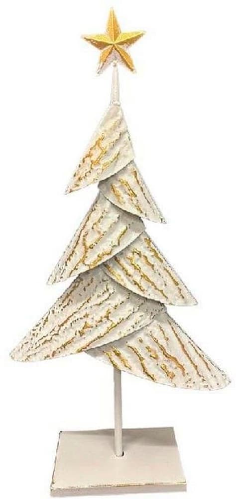 Aufsteller Weihnachtsbaum,Weiss-Gold Metall, 12x30x59 cm Deko Figur Dameco 785302444443 Bild Nr. 1