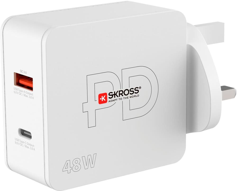 Caricatore da parete USB Multipower 2 Pro+, Regno Unito, 48 W Caricabatteria universale Skross 785300188612 N. figura 1