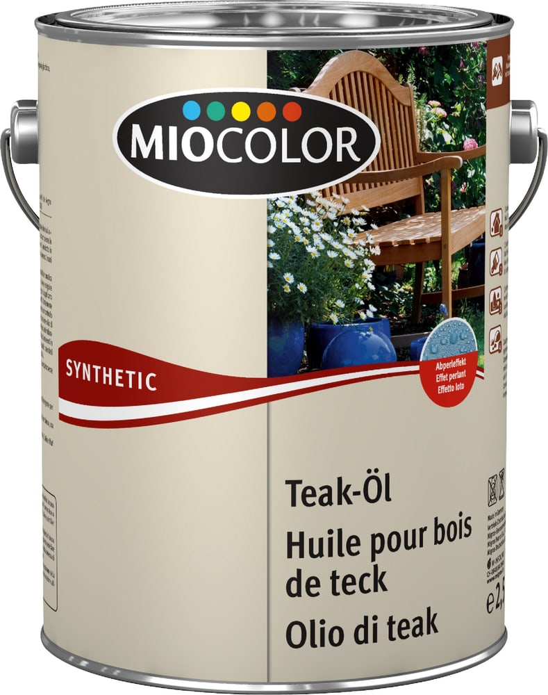 Olio per teak Oli + cere per legno Miocolor 661180200000 Colore Teak Contenuto 2.5 l N. figura 1