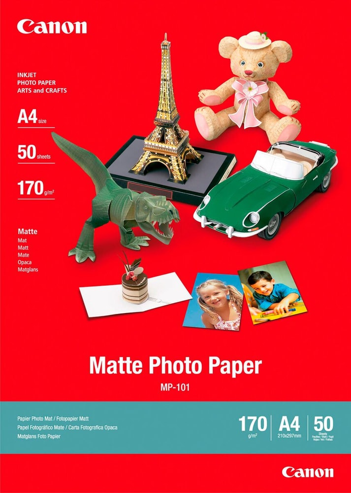 Matte Photo Paper A4 MP101A4 InkJet, 170g Carta per foto Canon 785302434116 N. figura 1