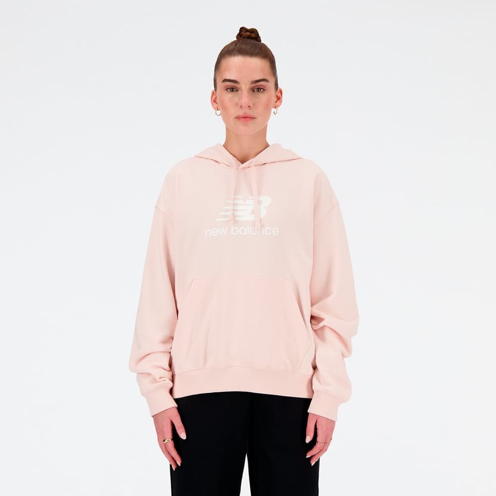 W Sport Essentials French Terry Stacked Logo Hoodie Felpa New Balance 474189200339 Taglie S Colore rosa antico N. figura 1