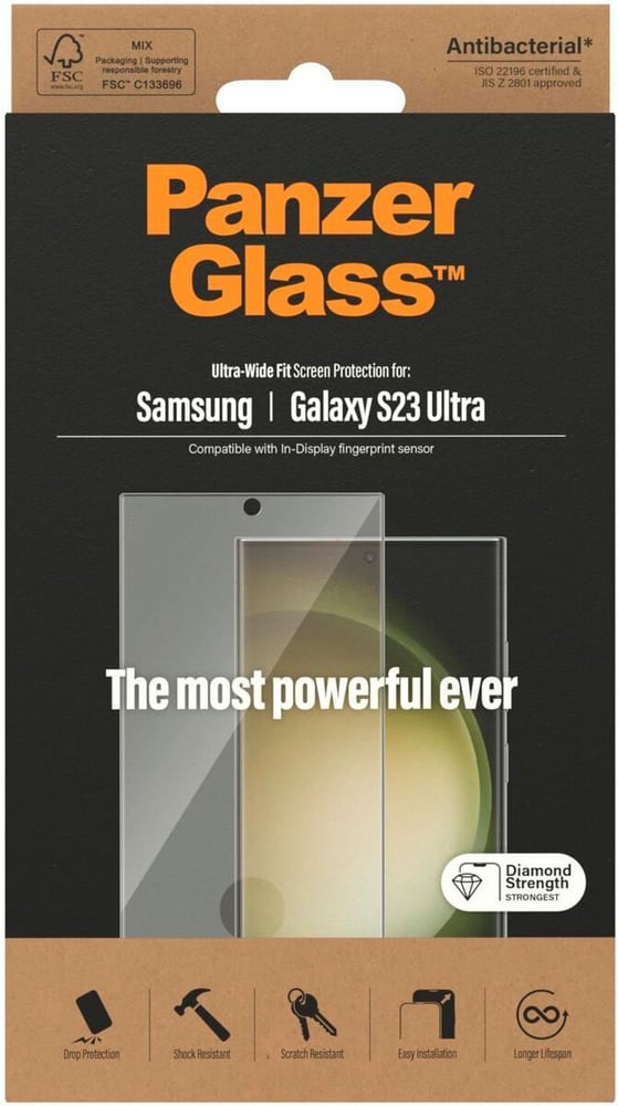 Ultra Wide Fit Galaxy S23 Ultra Smartphone Schutzfolie Panzerglass 785300187169 Bild Nr. 1