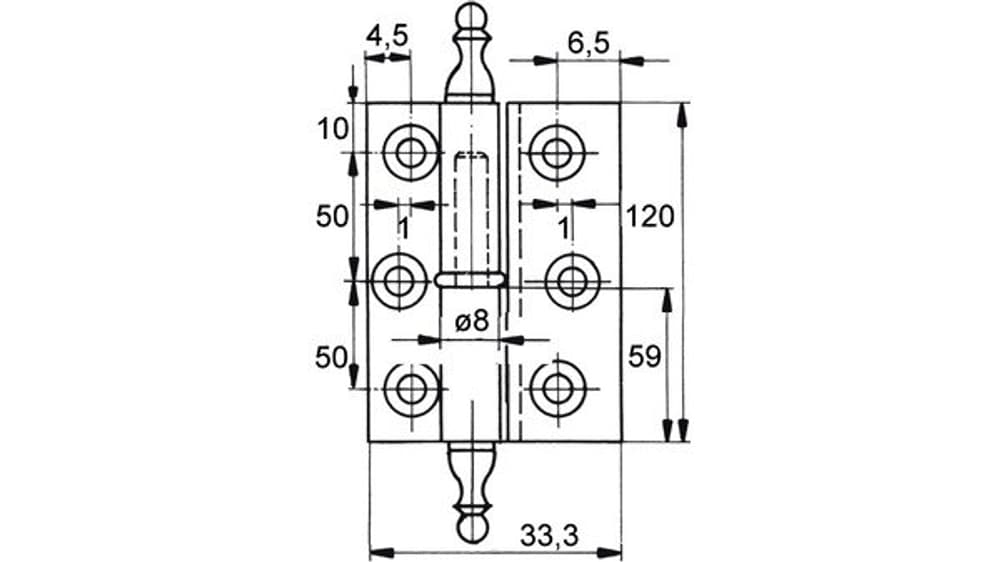 Cerniere per mobili FS, diametro rullo 8 mm Cerniere Werkstarck 669700109983 N. figura 1