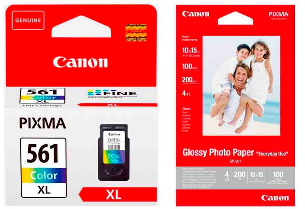 CL-561XL + Glossy Photo Paper GP501 Sat cartuccia d'inchiostro / carta Canon 798312300000 N. figura 1