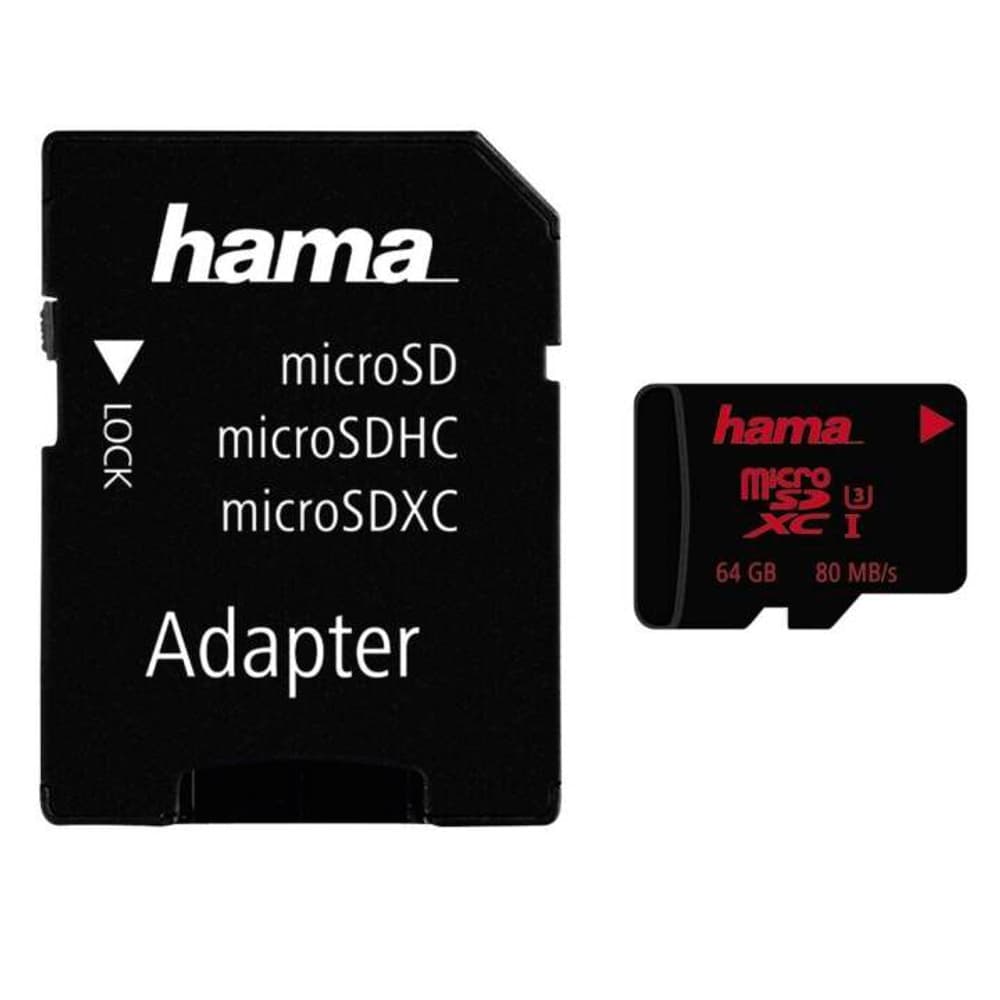 microSDXC 64GB UHS Speed Class 3 UHS-I 80MB / s + Adapter / Foto Speicherkarte Hama 785302422500 Bild Nr. 1