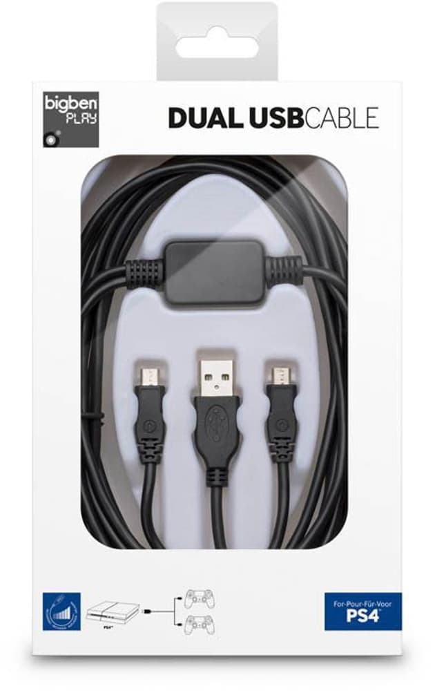 Dual USB-Kabel, 3m (PS4) Accesoires pour contrôleur de gaming Bigben 785300129585 Photo no. 1
