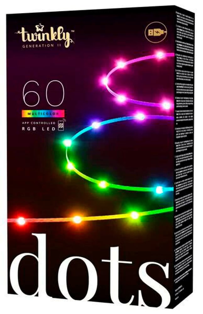Bande LED Dots, 60 LEDs, 3 m, RGB, Transparent Bande LED twinkly 785300168866 Photo no. 1