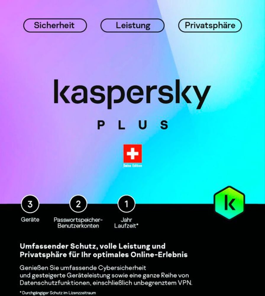Plus (3 Device) (D/F/I) [PC/Mac/Android/iOS] Antivirus (boîte) Kaspersky 799156100000 Photo no. 1