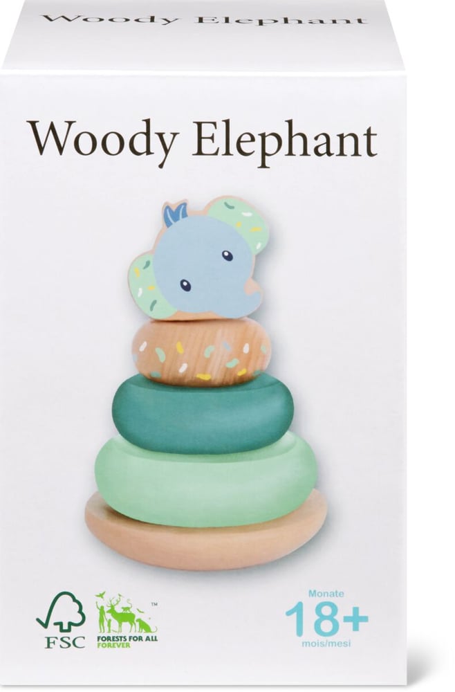 Woody Elefante impilabile Giochi educativi Woody 749300900000 N. figura 1