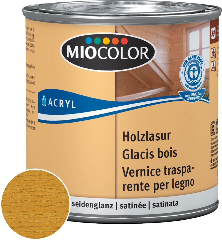 Acryl Glacis bois Chêne 375 ml Miocolor 676775200000 Couleur Chêne Contenu 375.0 ml Photo no. 1