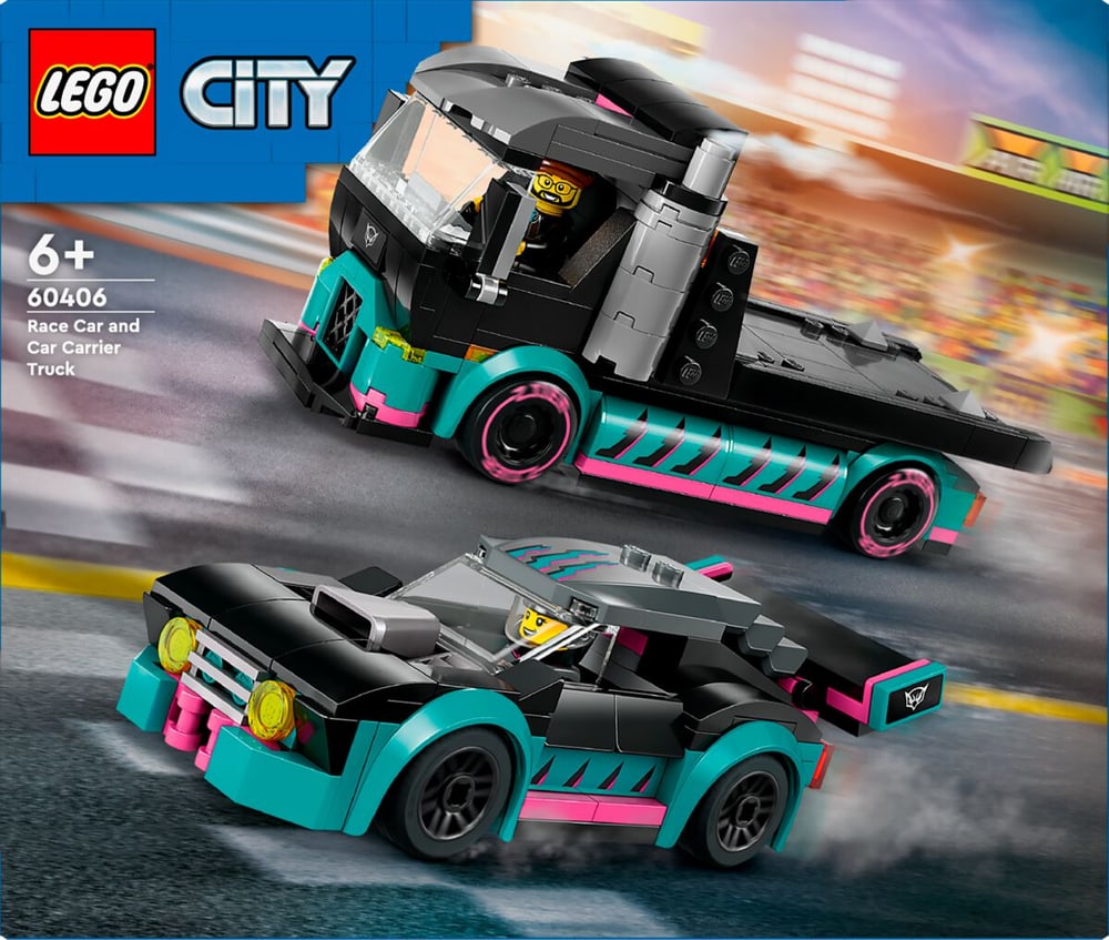 City 60406 La voiture de course et le camion de transport de voitures LEGO® 741911200000 Photo no. 1