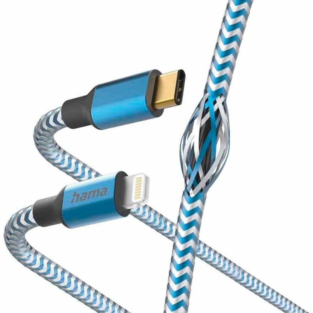 Reflective, USB-C - Lightning, 1,5 m, nylon, bleu Câble de recharge Hama 785300173130 Photo no. 1