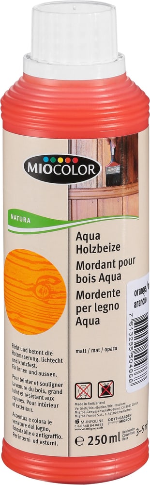 Mordant pour bois Aqua Orange 250 ml Huiles + Cires pour le bois Miocolor 661284700000 Couleur Orange Contenu 250.0 ml Photo no. 1