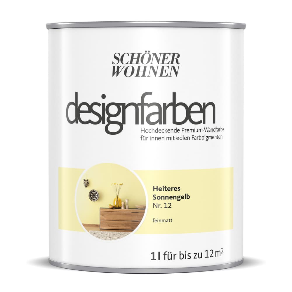 Designfarbe Sonnengelb 1 l Pittura per pareti Schöner Wohnen 660992400000 Contenuto 1.0 l N. figura 1
