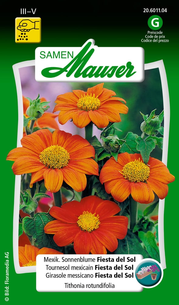 Mexik. Sonnenblume Fiesta Del Sol Blumensamen Samen Mauser 650107701000 Inhalt 50 Korn (ca. 30 Pflanzen oder 4 m²) Bild Nr. 1
