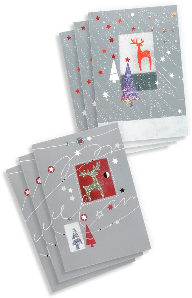 Set de cartes de Noël format A6, 101 x 150 mm, nombre de pièces 6 Cartes ABC 785302444774 Photo no. 1