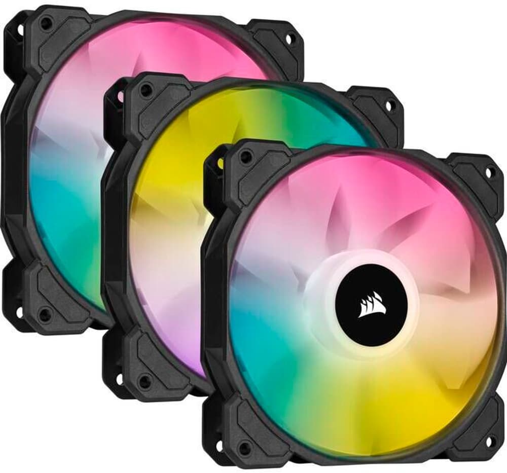 SP120 RGB ELITE, 120mm RGB LED Fan with AirGuide, Triple Pack with Lighting Node Ventola per PC Corsair 785302414078 N. figura 1