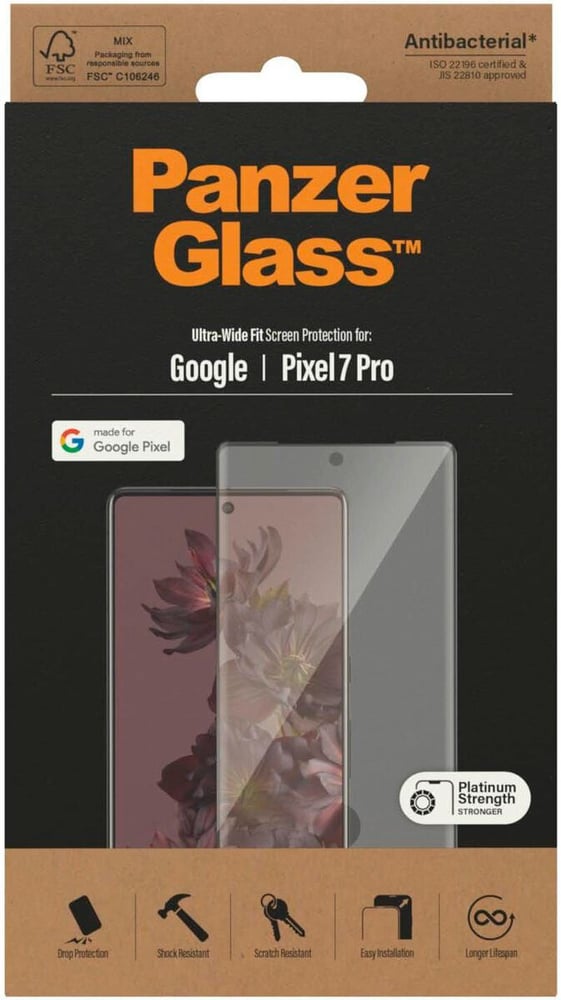 Ultra Wide Fit Google Pixel 7 Pro Pellicola protettiva per smartphone Panzerglass 785300185592 N. figura 1