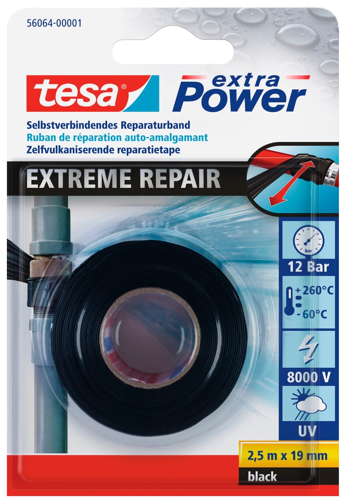 Extreme Repair Tape 2.5 m : 19 mm, noir Rubans adhésifs Tesa 663080100000 Photo no. 1
