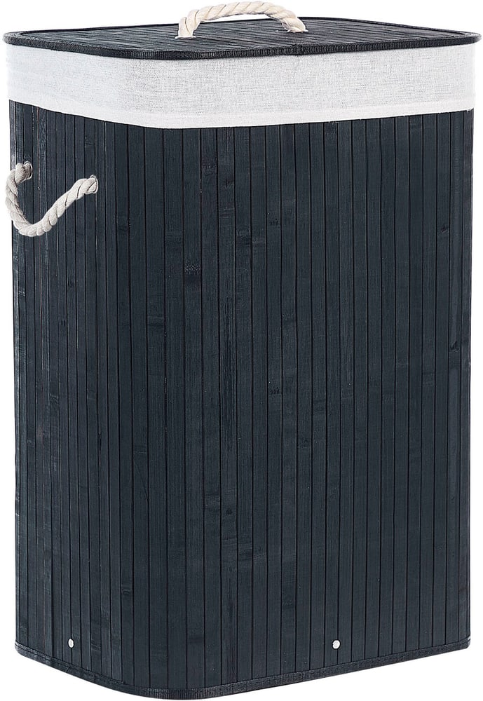 Korb mit Deckel Bambusholz schwarz rechteckig KOMARI Korb Beliani 611905100000 Bild Nr. 1