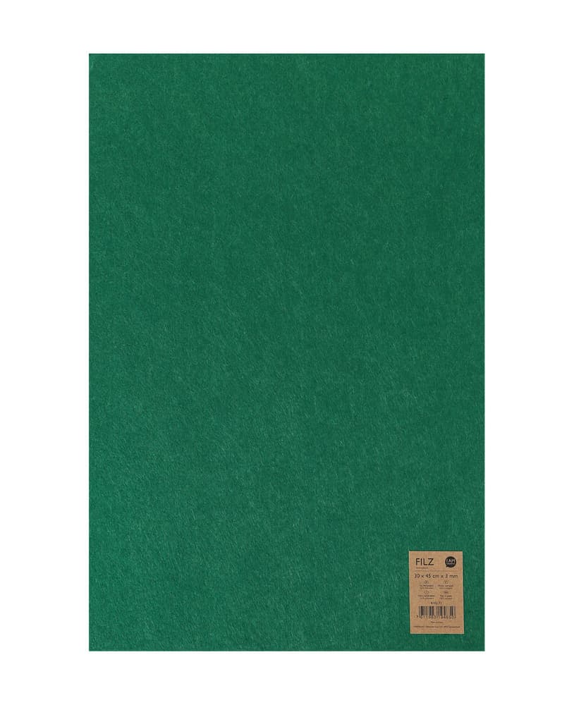 Feutre vert foncé, 30x45cm x 3mm Feutre artisanal 666915100000 Photo no. 1