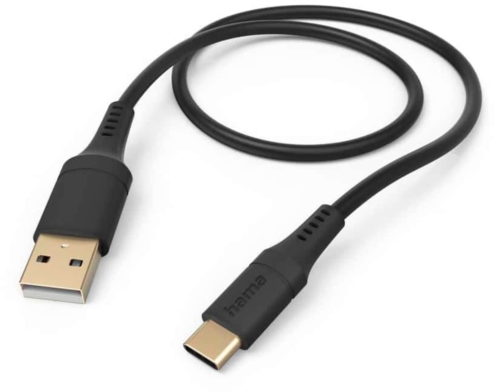 Flexible, USB-A - USB-C, 1,5 m, silicone, noir Câble USB Hama 785300173108 Photo no. 1