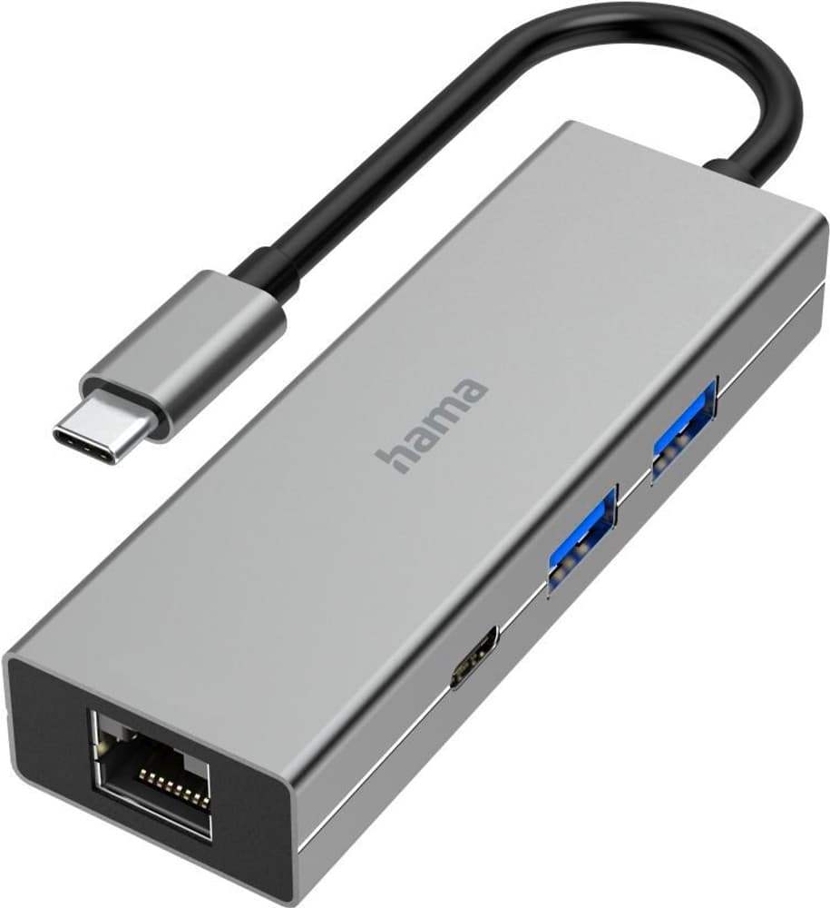 Multiport, 4 Ports, 2x USB-A, USB-C, LAN / Ethernet Dockingstation e hub USB Hama 785300179593 N. figura 1