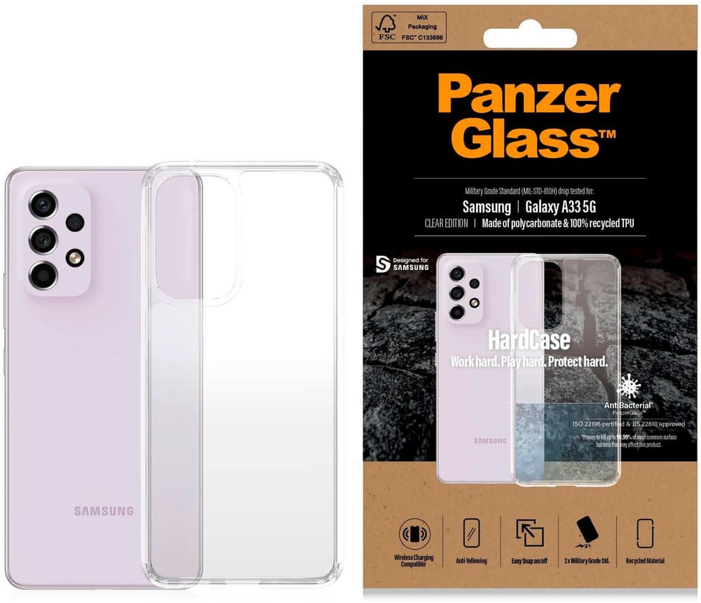 HardCase AB  Galaxy A33 5G Transparent Smartphone Hülle Panzerglass 785300196510 Bild Nr. 1