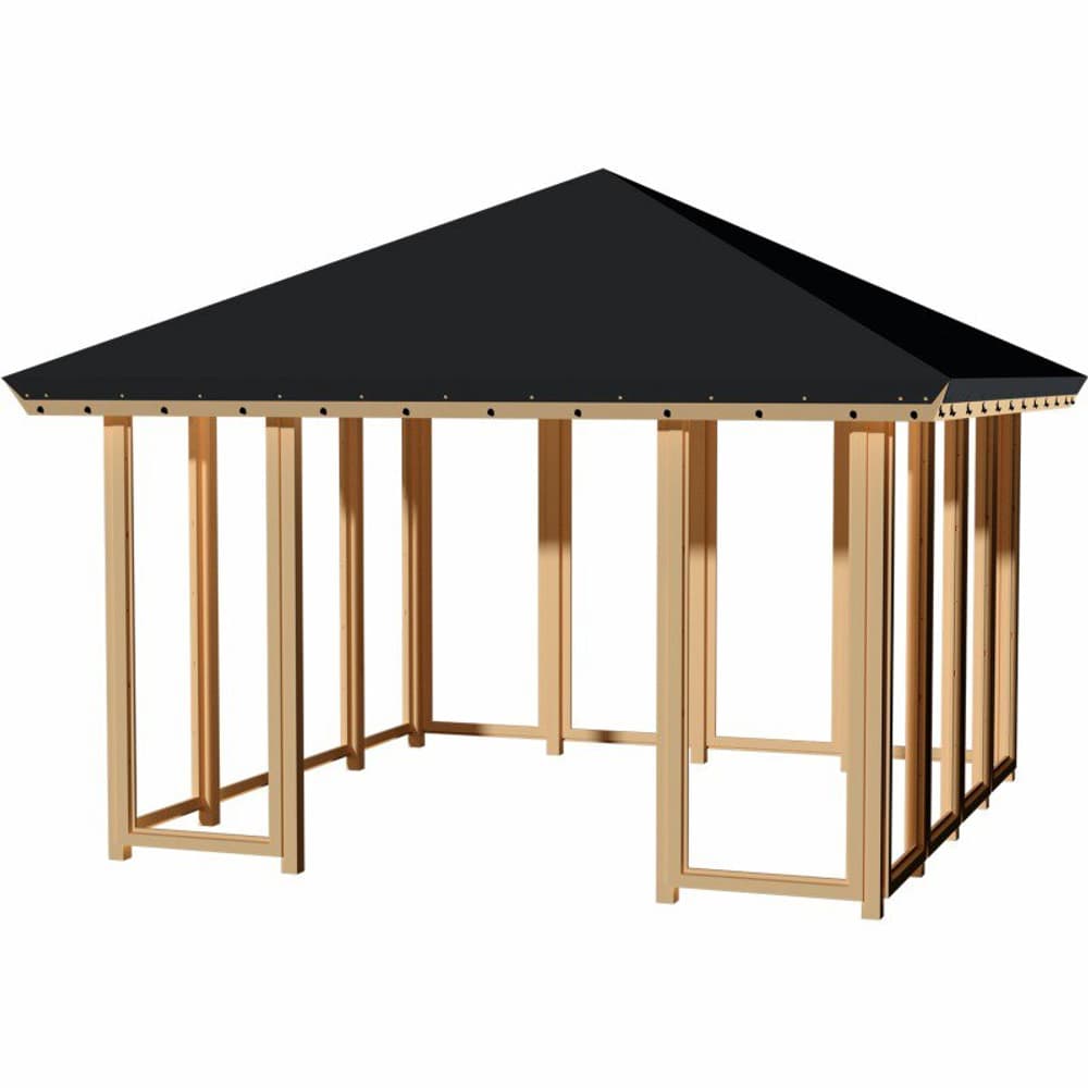 Padiglione con tetto telonato - KDI con elementi in vetro senza porta scorrevole Gazebo PLUS 669700107977 N. figura 1