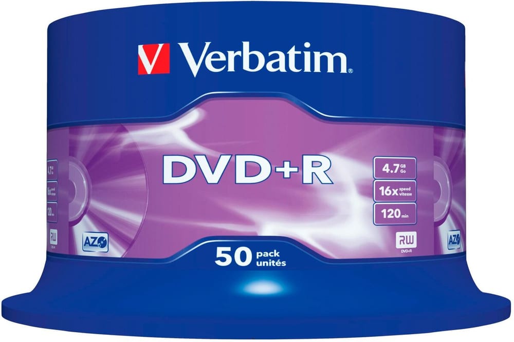 DVD+R 4.7 GB, Spindel (50 Stück) DVD Rohlinge Verbatim 785302436022 Bild Nr. 1
