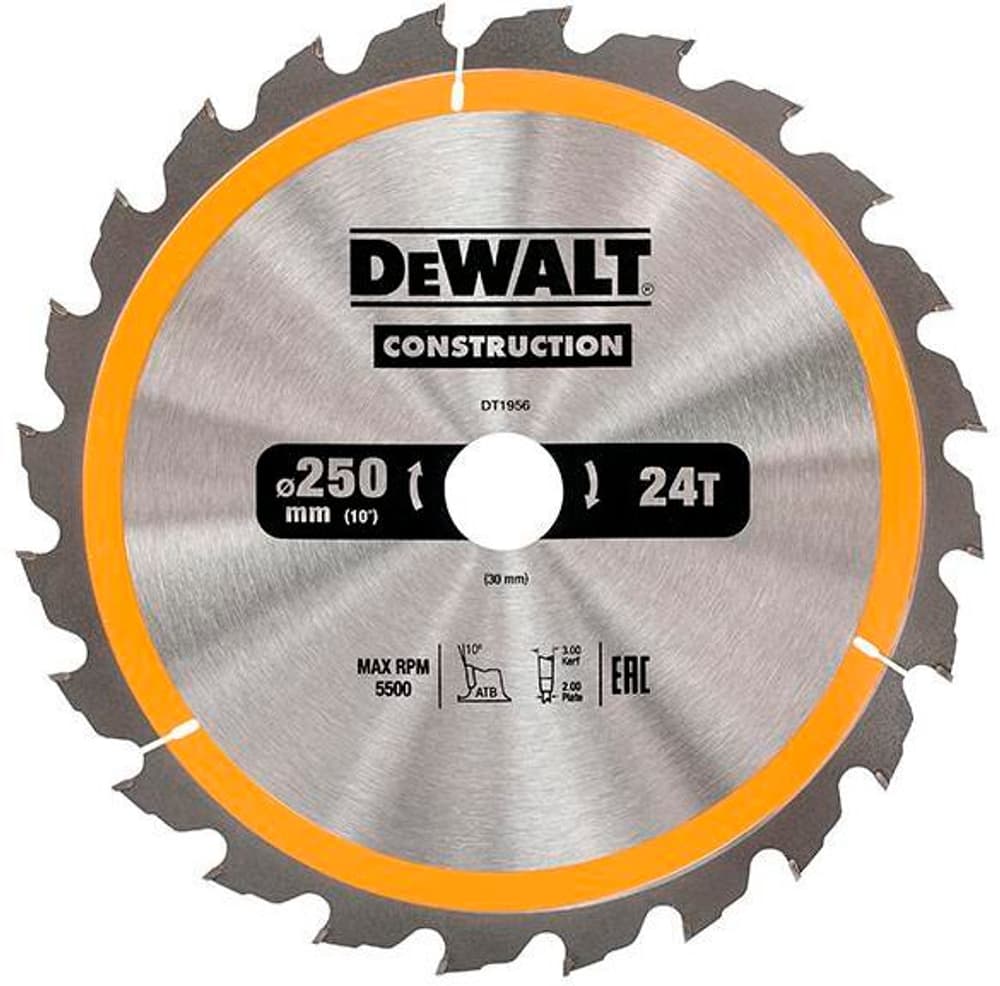 Lame de scie circulaire 250 x 30 mm, 24 WZ Lame de scie circulaire DeWalt 785302415669 Photo no. 1