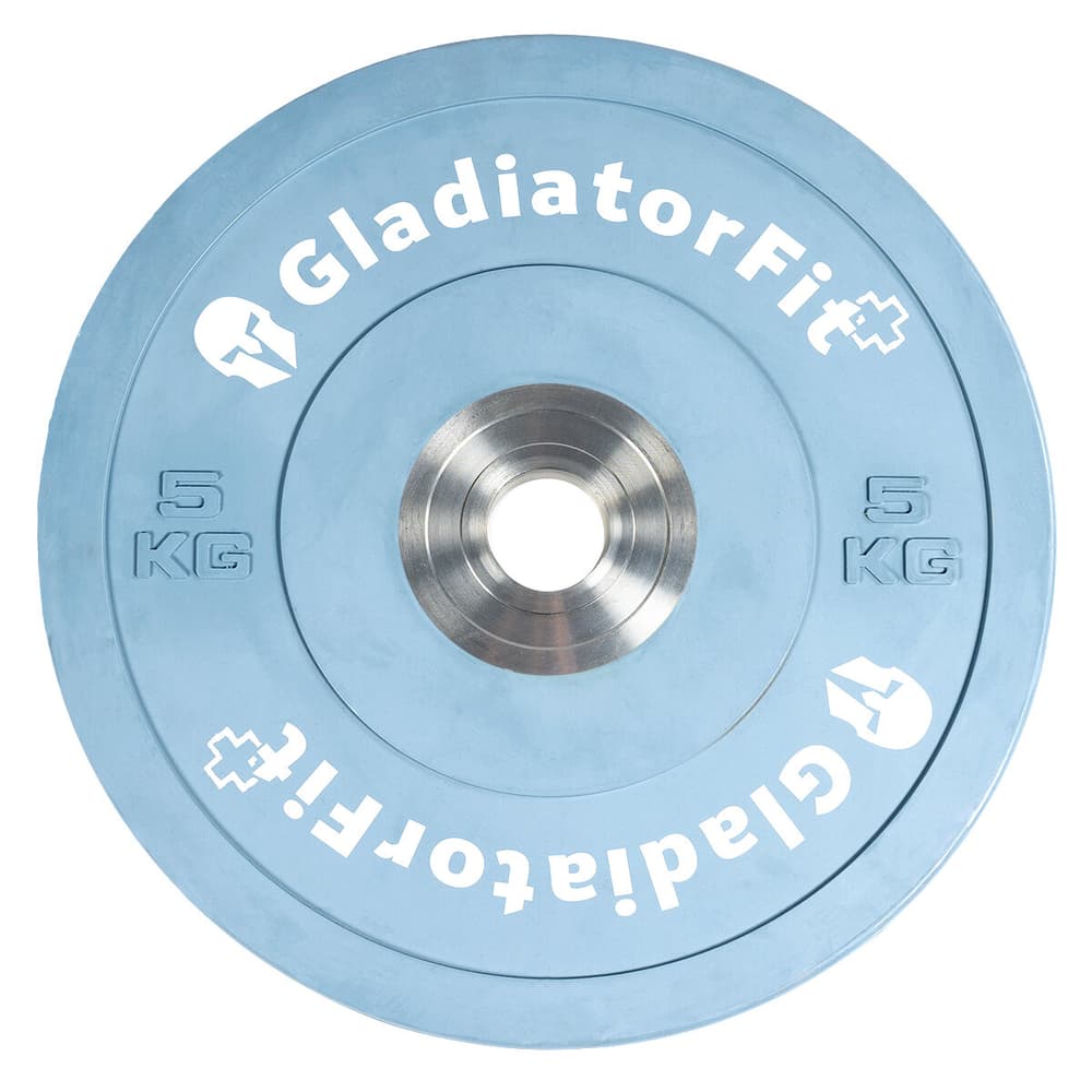 Disque Compétition revêtement caoutchouc Ø 51mm | 5 KG Disques d'haltère GladiatorFit 469581000000 Photo no. 1
