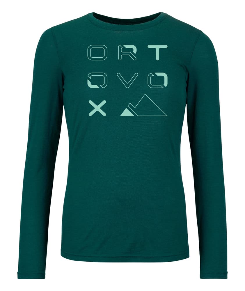 185 Merino Brand Outline T-shirt de trekking Ortovox 467595700365 Taille S Couleur petrol Photo no. 1