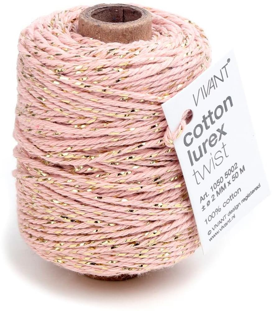 COTTON LUREKT Kordel Geschenkband 655136200004 Farbe Rosa Grösse L: 50.0 m x B: 2.0 mm Bild Nr. 1