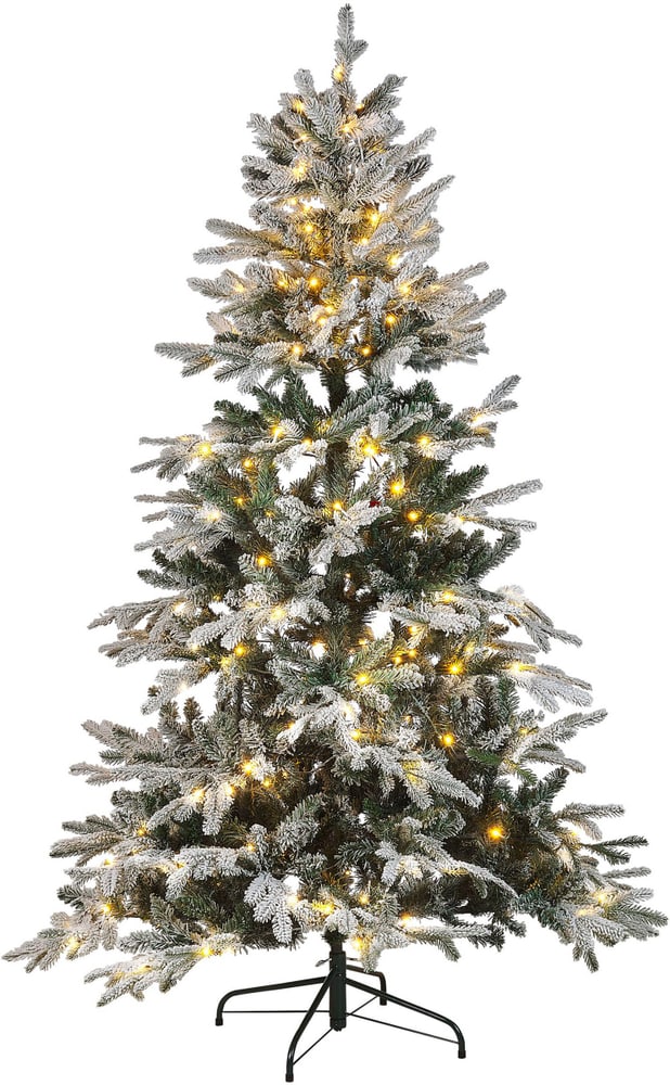 Künstlicher Weihnachtsbaum mit LED Beleuchtung schneebedeckt 180 cm weiss MIETTE Kunstbaum Beliani 759257700000 Bild Nr. 1