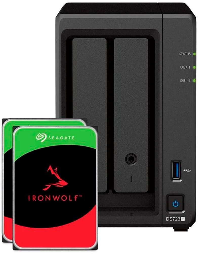 NAS DiskStation DS723+ 2-bay Seagate Ironwolf 12 TB Stockage réseau (NAS) Synology 785302429595 Photo no. 1