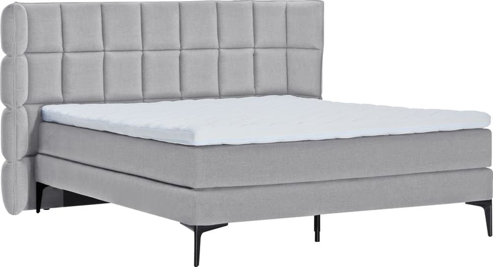 LUNE Boxspringbett 407932400000 Grösse B: 180.0 cm x T: 200.0 cm Farbe Hellgrau Bild Nr. 1