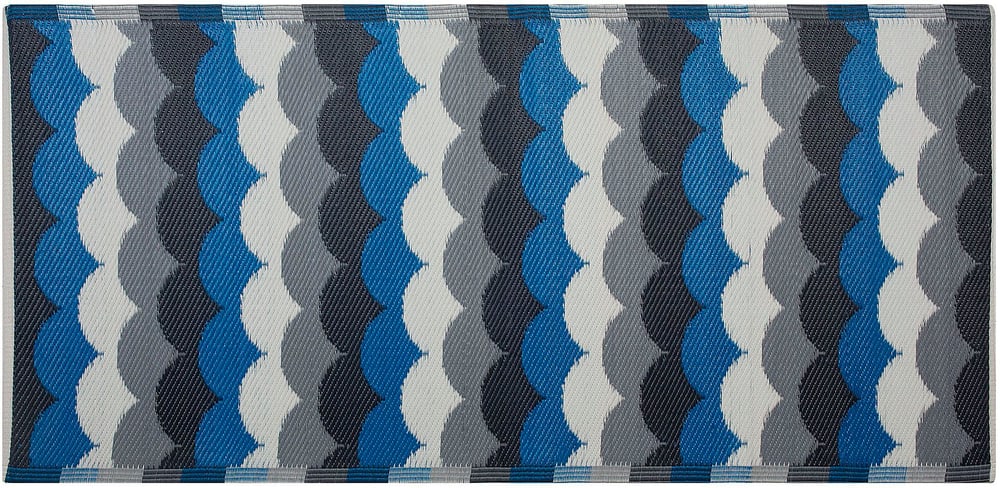 Outdoor Teppich grau-blau 90 x 180 cm BELLARY Outdoorteppich Beliani 655506200000 Bild Nr. 1