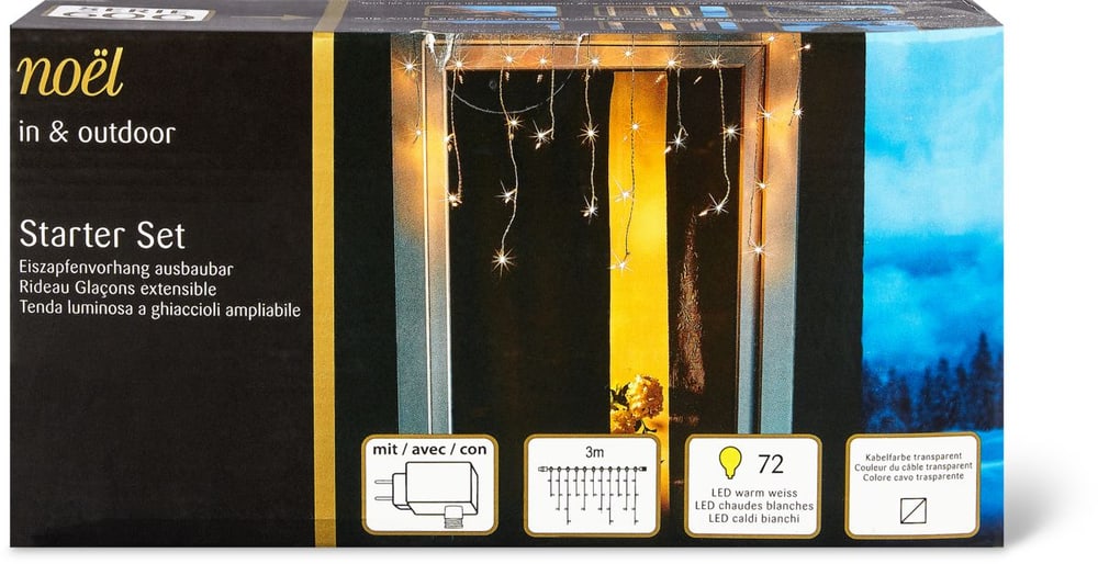 Rideau lumineux extensible In-/Outdoor Noel by Ambiance 72258360000012 Photo n°. 1
