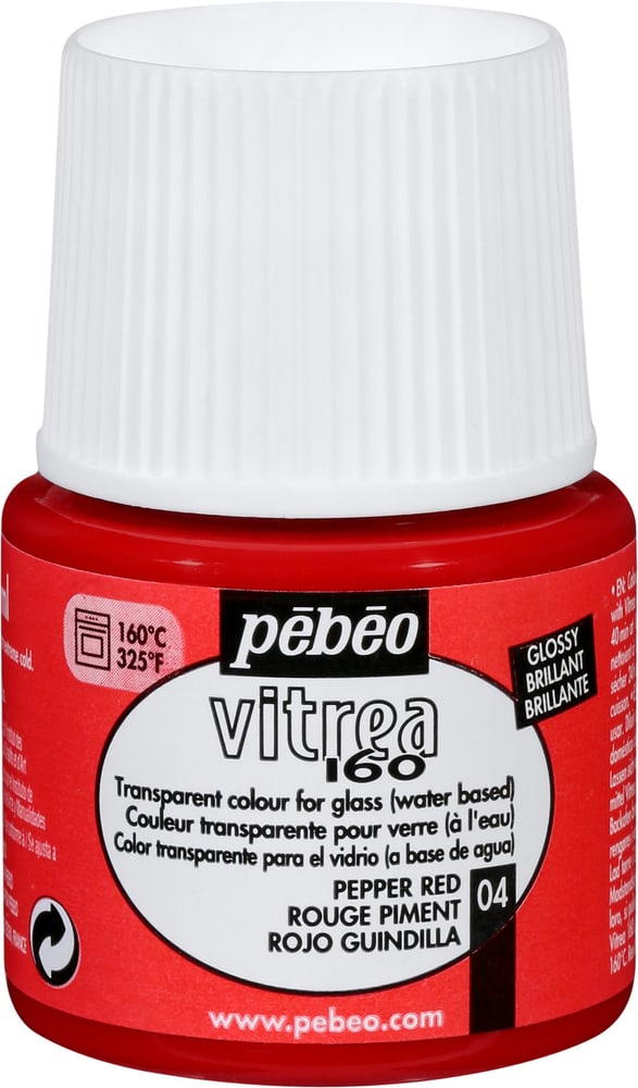 Pébéo Vitrea 160 Brillante Colore del vetro Pebeo 663507310400 Colore Rosso Peperoncino N. figura 1