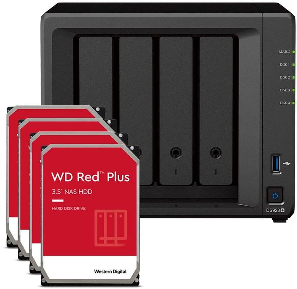 NAS Diskstation DS923+ 4-bay WD Red Plus 40 TB Netzwerkspeicher (NAS) Synology 785302429591 Bild Nr. 1