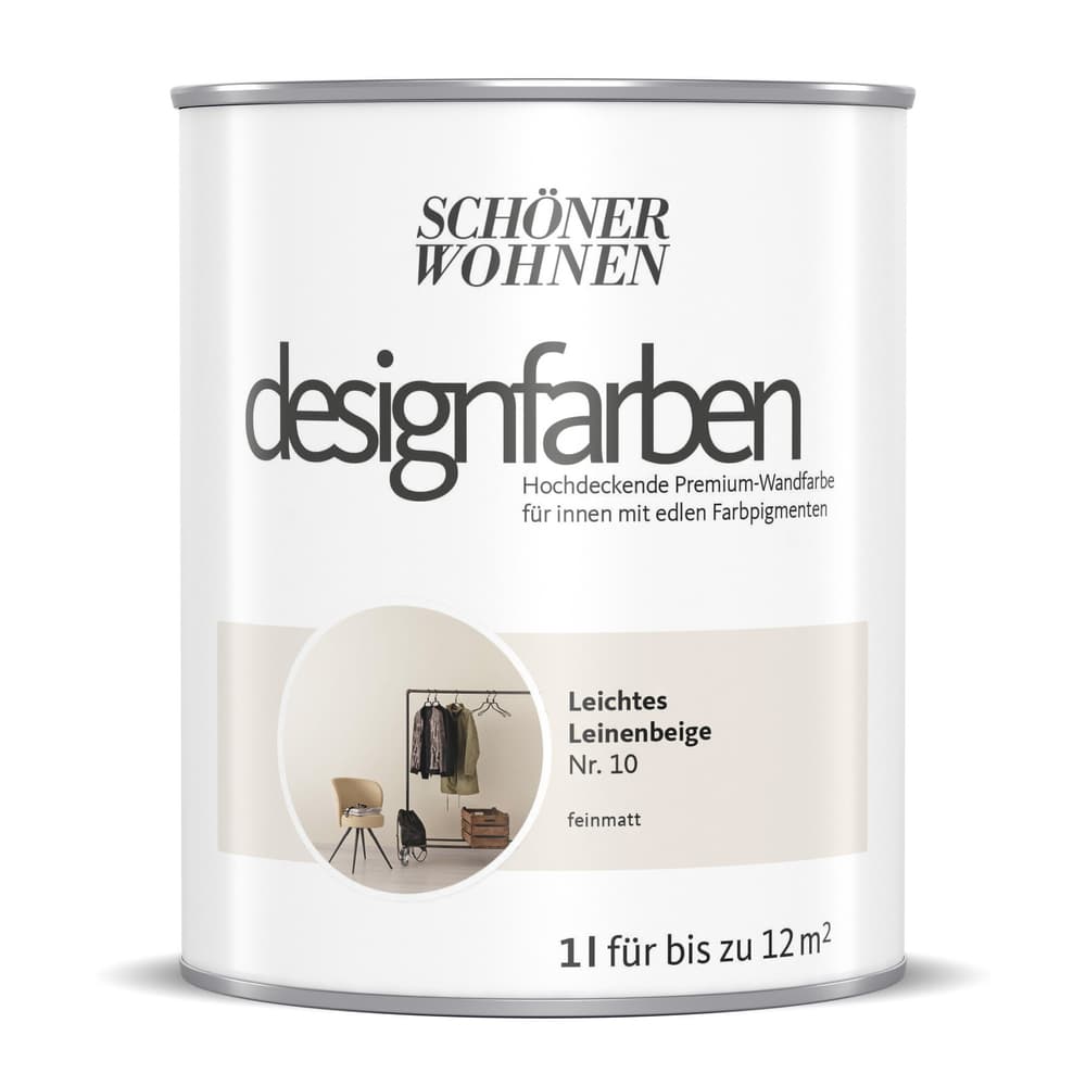 Designfarbe Leinenbeige 1 l Pittura per pareti Schöner Wohnen 660992200000 Contenuto 1.0 l N. figura 1