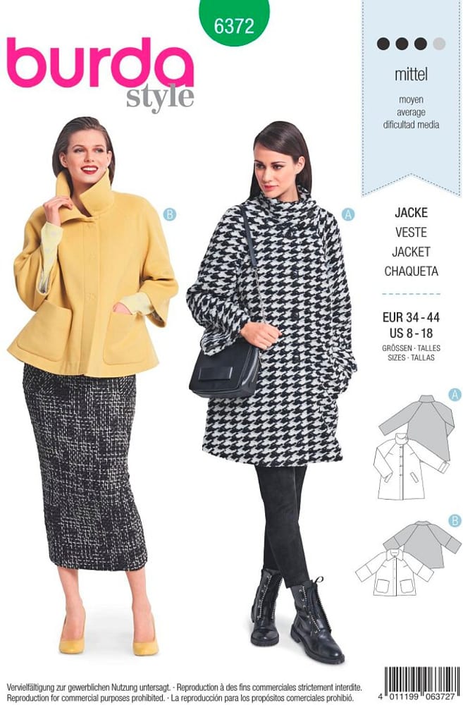 Schnittmuster, Raglan Jacke Schnittmuster burda 669700125089 Bild Nr. 1