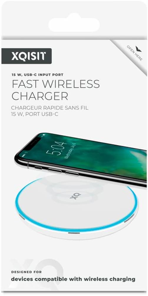 Wireless Fast Charger 15W bianco Base di ricarica XQISIT 798686900000 N. figura 1