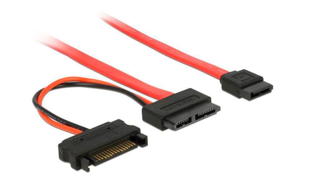 Slim-SATA-Kabel rot, SATA Strom, 30 cm Datenkabel intern DeLock 785302406137 Bild Nr. 1