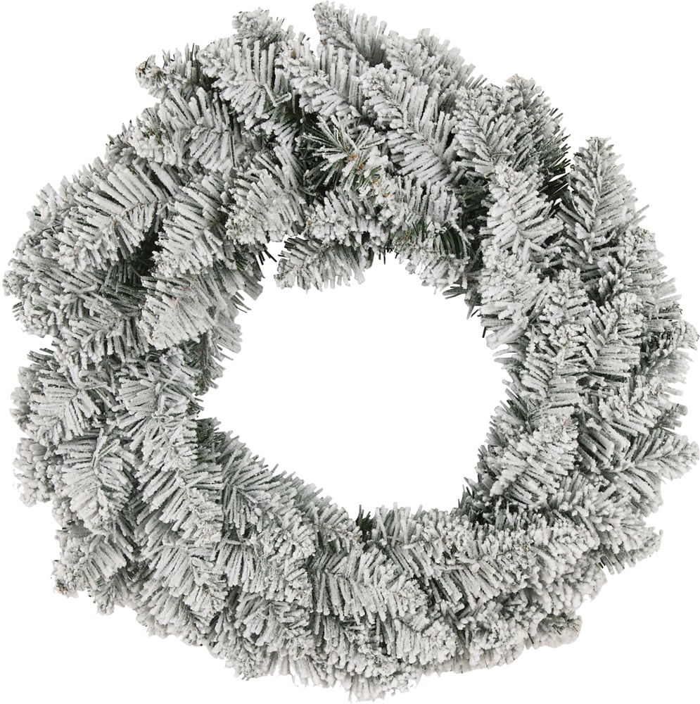 Couronne décorative enneigée Couronne décorative Do it + Garden 655122600000 Couleur Blanc Dimensions ø: 35.0 cm x H: 10.0 cm Photo no. 1