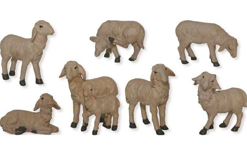 Figurines de crèche Moutons 7 pièces, 9-11 cm Figurine déco Botanic-Haus 785302412718 Photo no. 1