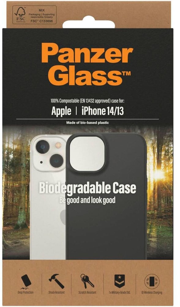 Biodegradable iPhone 14 Cover smartphone Panzerglass 785300196528 N. figura 1